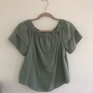 H&M Conscious Collection Off Shoulder Ruffle Top